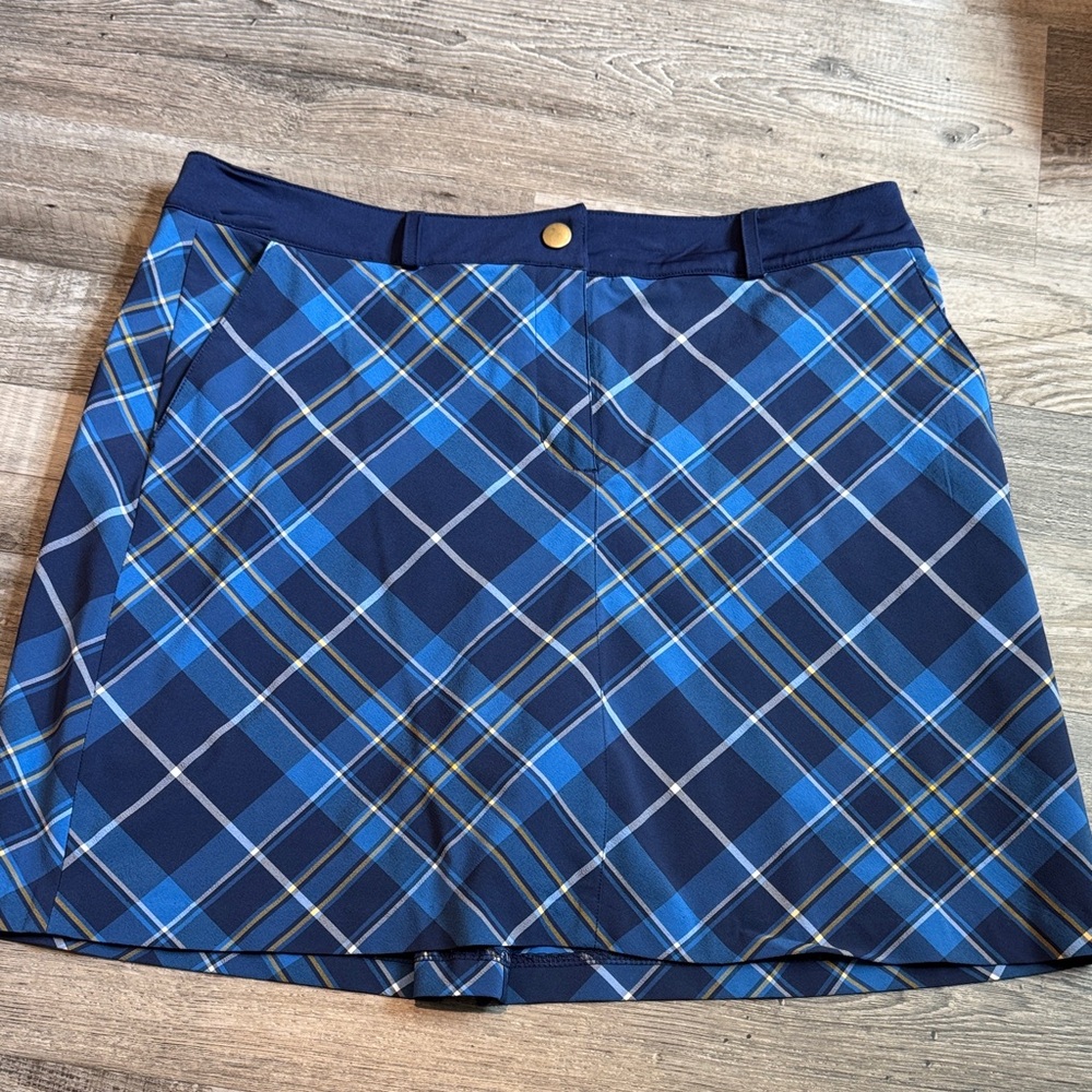 Lady Hagen Blue Plaid Mini Skort